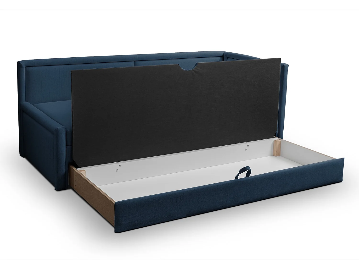 Jugendbett mit ausziehbarer Liegefläche und Schublade - Dunkelblau - CAPRILI