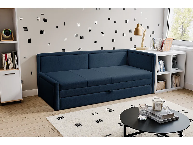 Tienerbed met opbergruimte - marineblauw - CAPRILI