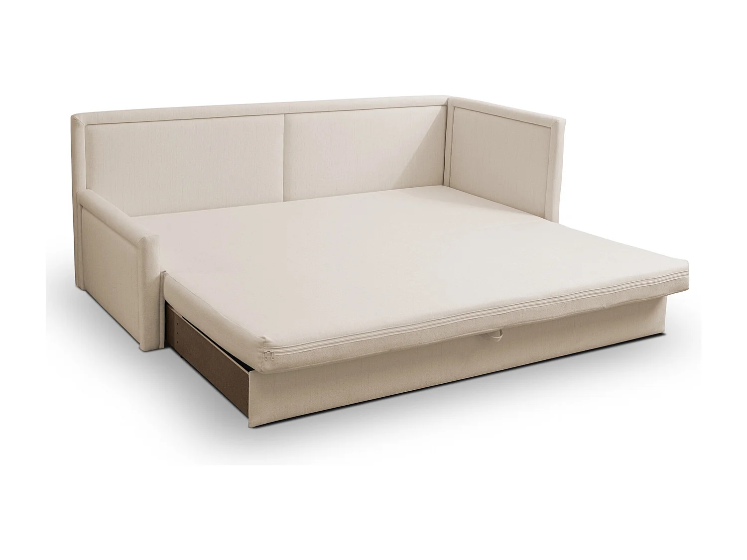 Tienerbed met opbergruimte - lichtbeige - CAPRILI