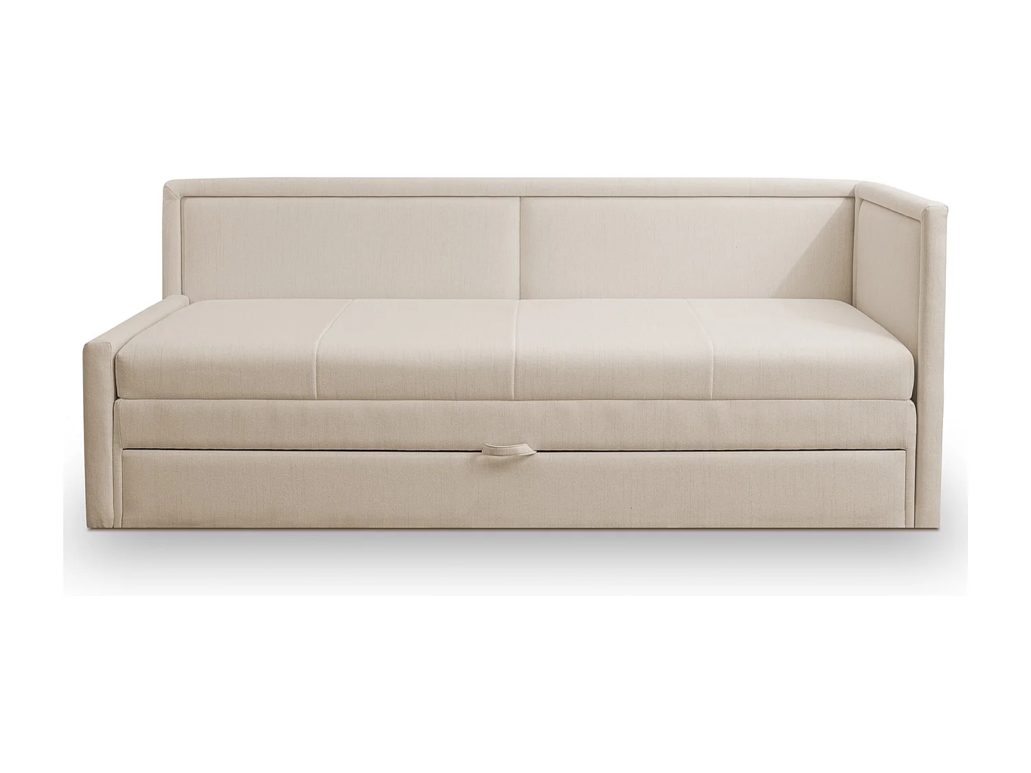 Tienerbed met opbergruimte - lichtbeige - CAPRILI