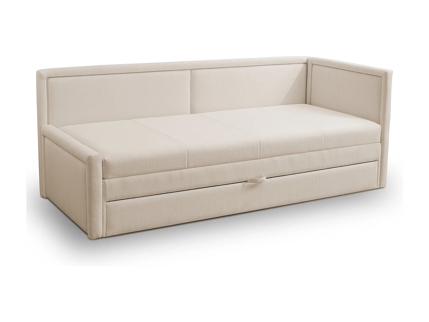 Tienerbed met opbergruimte - lichtbeige - CAPRILI