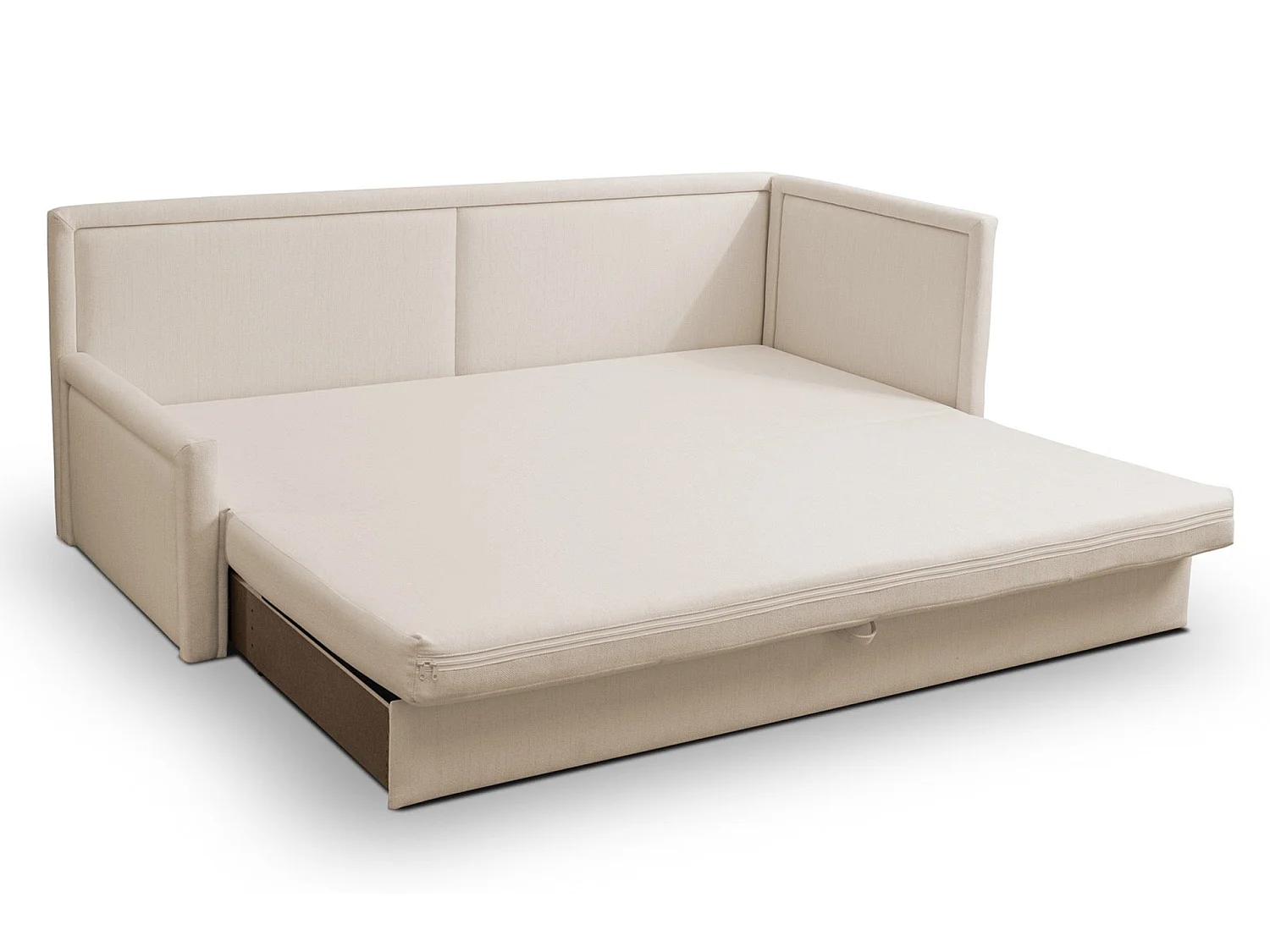 Tienerbed met opbergruimte - lichtbeige - CAPRILI