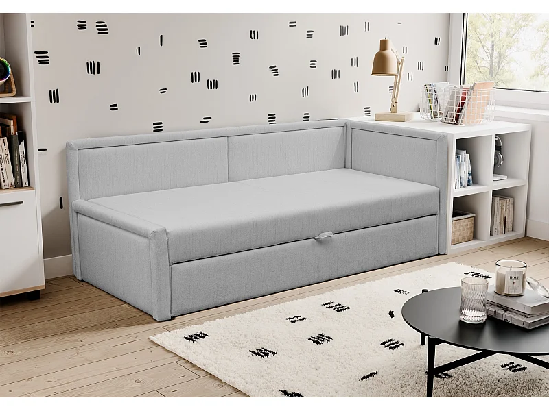 Lit gigogne pour adolescent - deux places - gris clair - CAPRILI