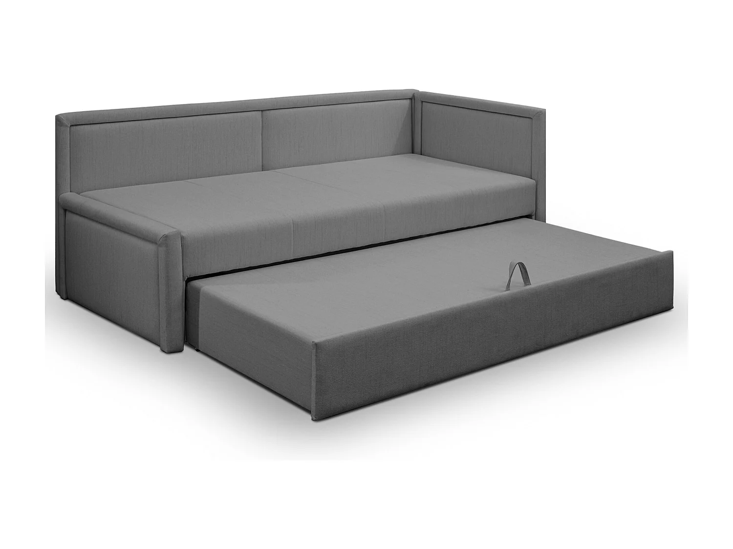 Lit gigogne pour adolescent - deux places - gris foncé - CAPRILI