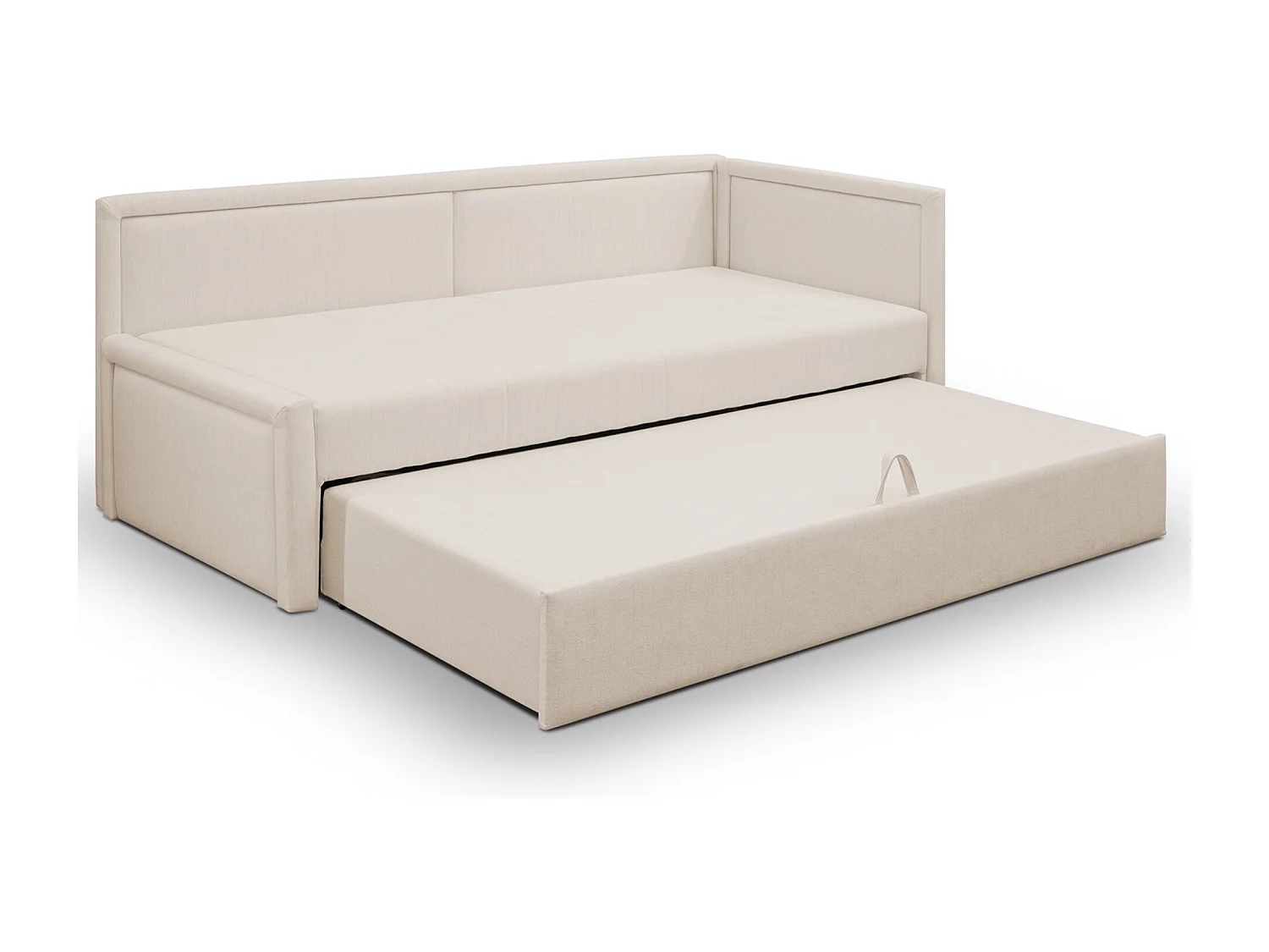 Lit gigogne pour adolescent - deux places - beige clair - CAPRILI