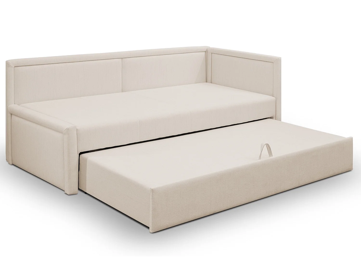 Lit gigogne pour adolescent - deux places - beige clair - CAPRILI