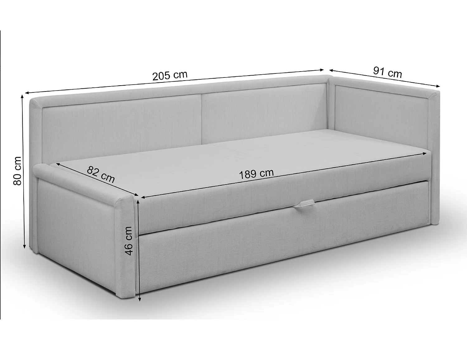 Ausziehbares Jugendbett für zwei Personen - Dunkelblau - CAPRILI