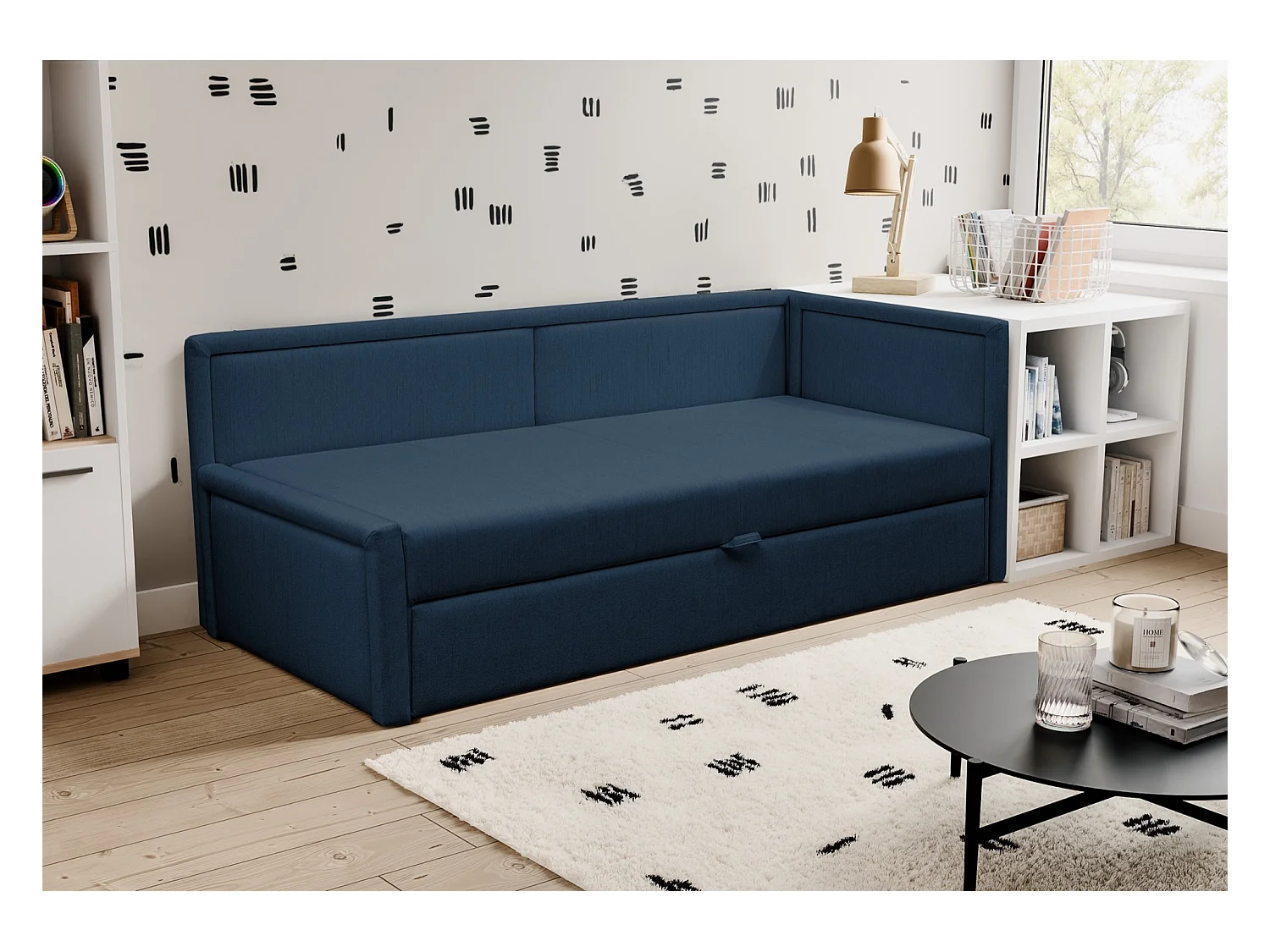 Lit gigogne pour adolescent - deux places - bleu marine - CAPRILI