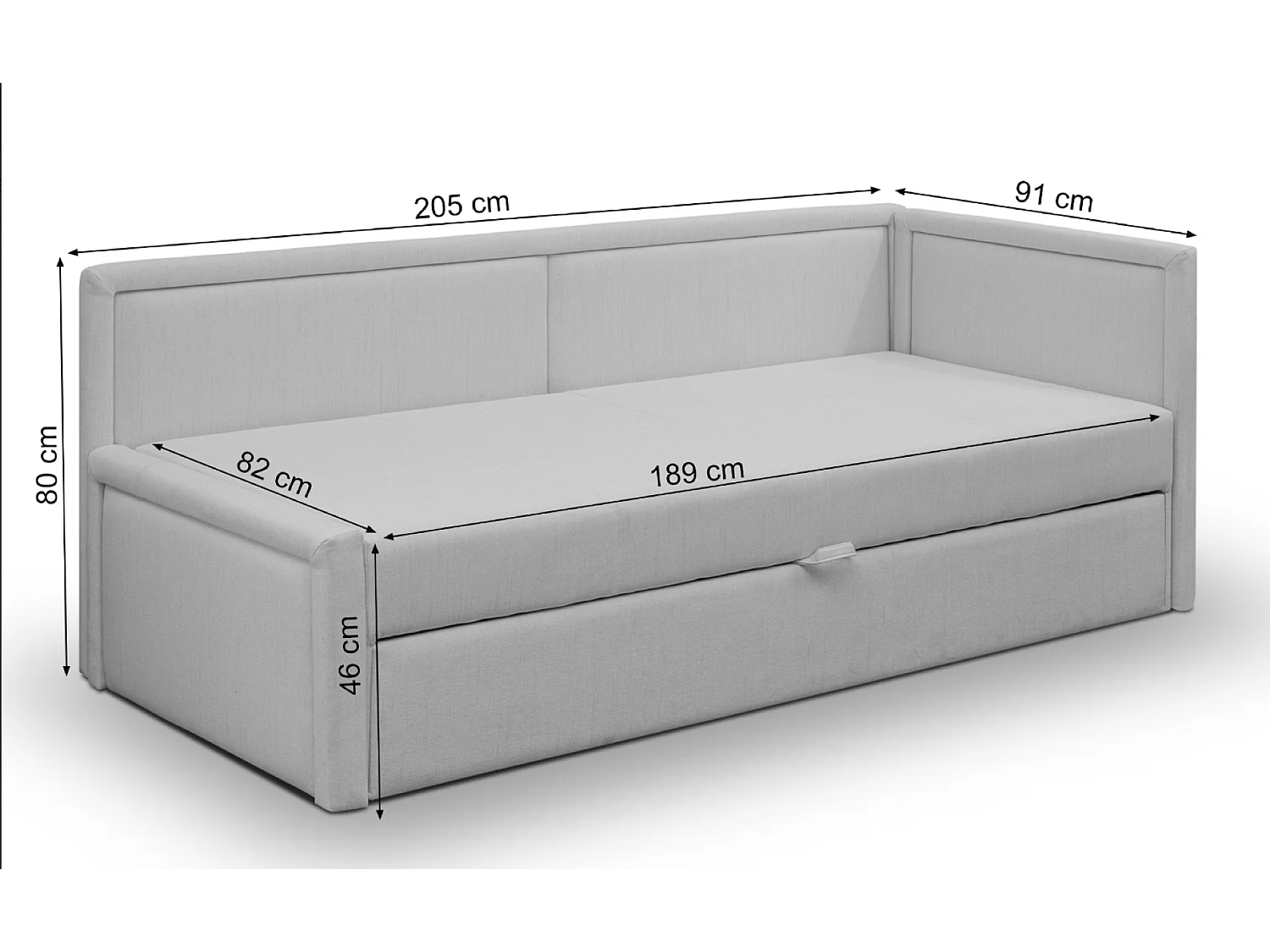 Ausziehbares Jugendbett für zwei Personen - Dunkelblau - CAPRILI