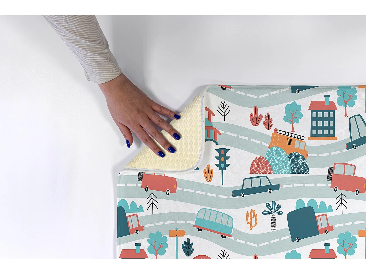 Kinderteppich, 75x45 cm Autos auf der Straße Kinderteppich, für Kinderzimmer