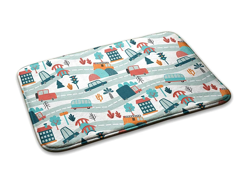 Kinderteppich, 75x45 cm Autos auf der Straße Kinderteppich, für Kinderzimmer