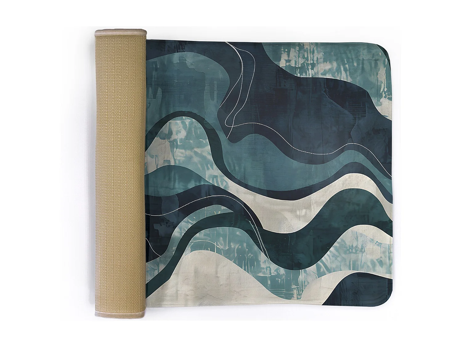 Tapis pour la chambre, 75x45 cm Vagues abstraites Tapis tendance pour la chambre ou le salon.