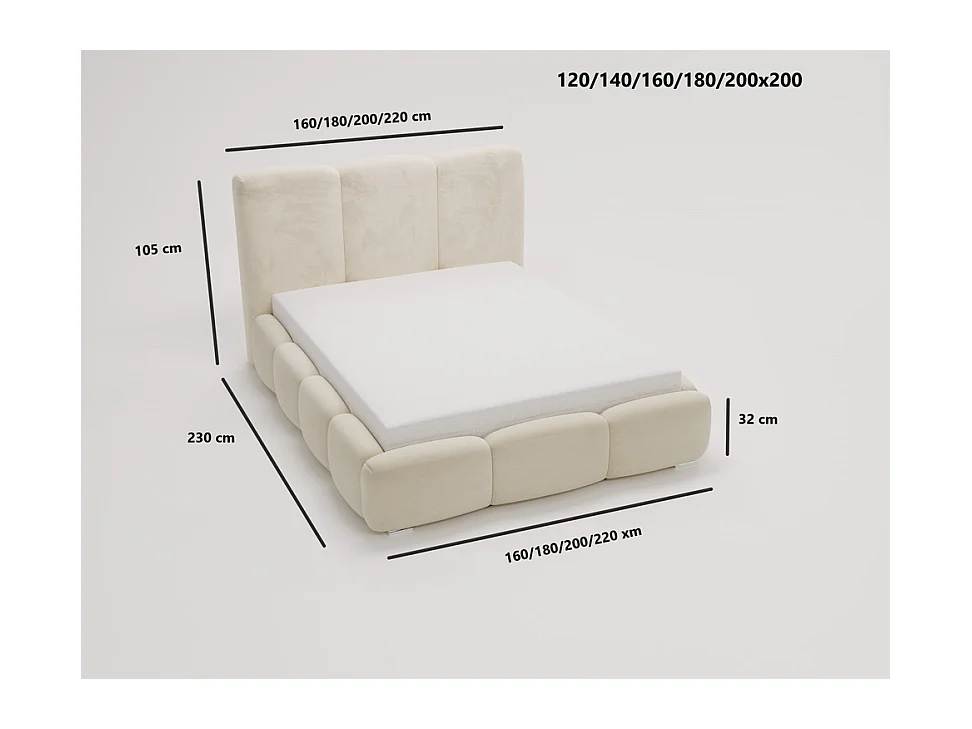 Emporius gestoffeerd bed met lattenbodem 200x200 Merkad - Tweepersoonsbed - hoogwaardig comfortabel bed, fluweel - Groen (Magic Velvet 2225)