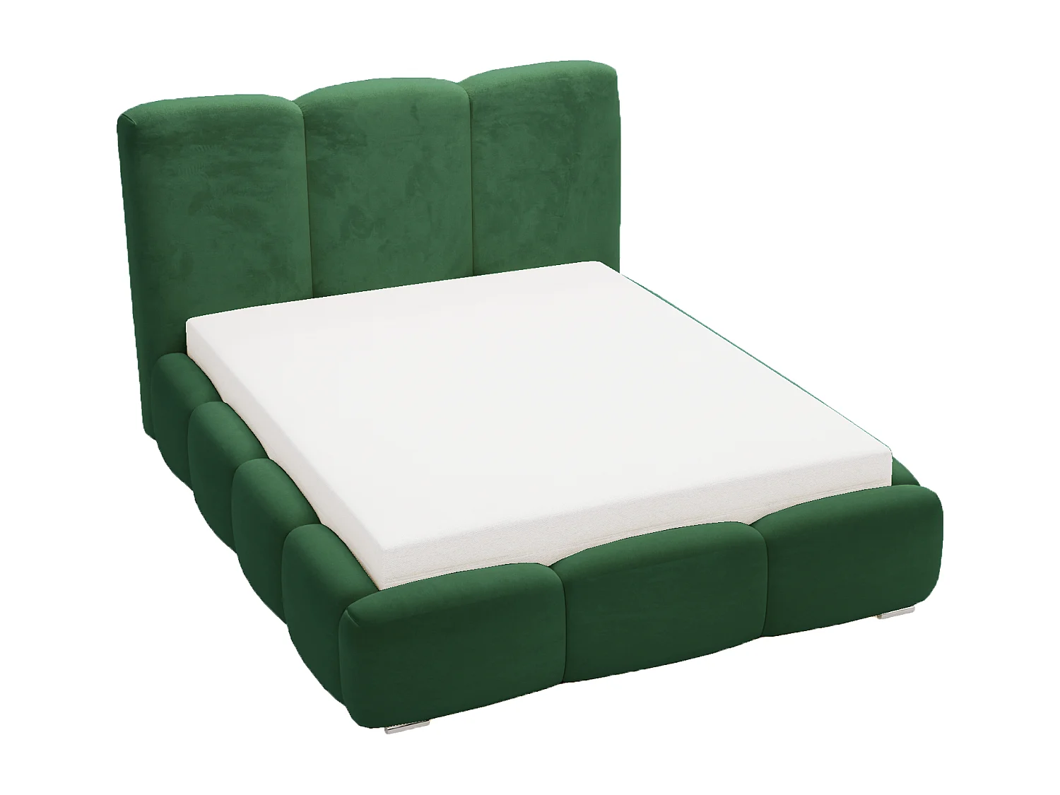 Emporius gestoffeerd bed met lattenbodem 200x200 Merkad - Tweepersoonsbed - hoogwaardig comfortabel bed, fluweel - Groen (Magic Velvet 2225)
