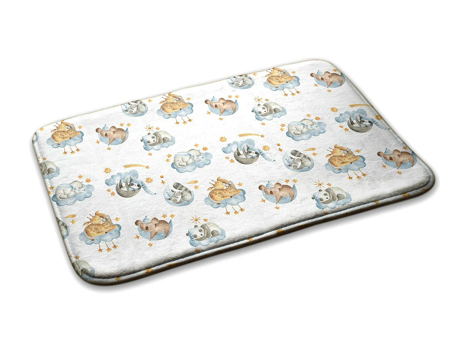 Tapis enfant, 75x45 cm Animaux endormis Tapis enfant, pour chambre d'enfant