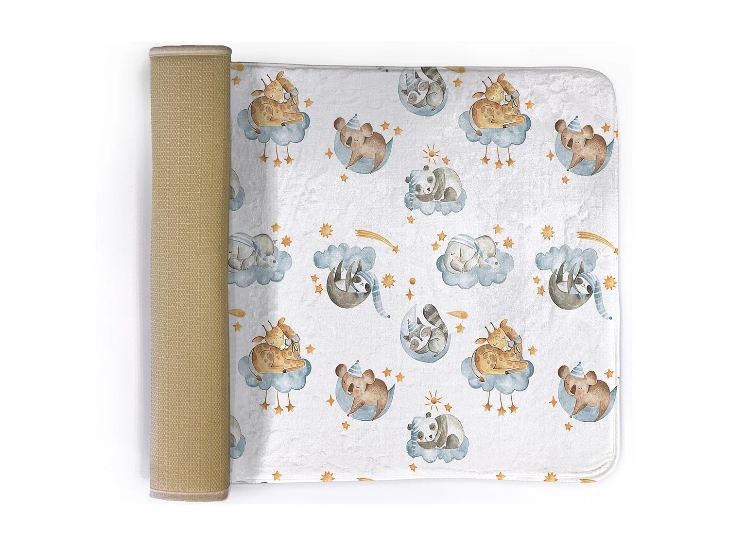 Tapis enfant, 75x45 cm Animaux endormis Tapis enfant, pour chambre d'enfant