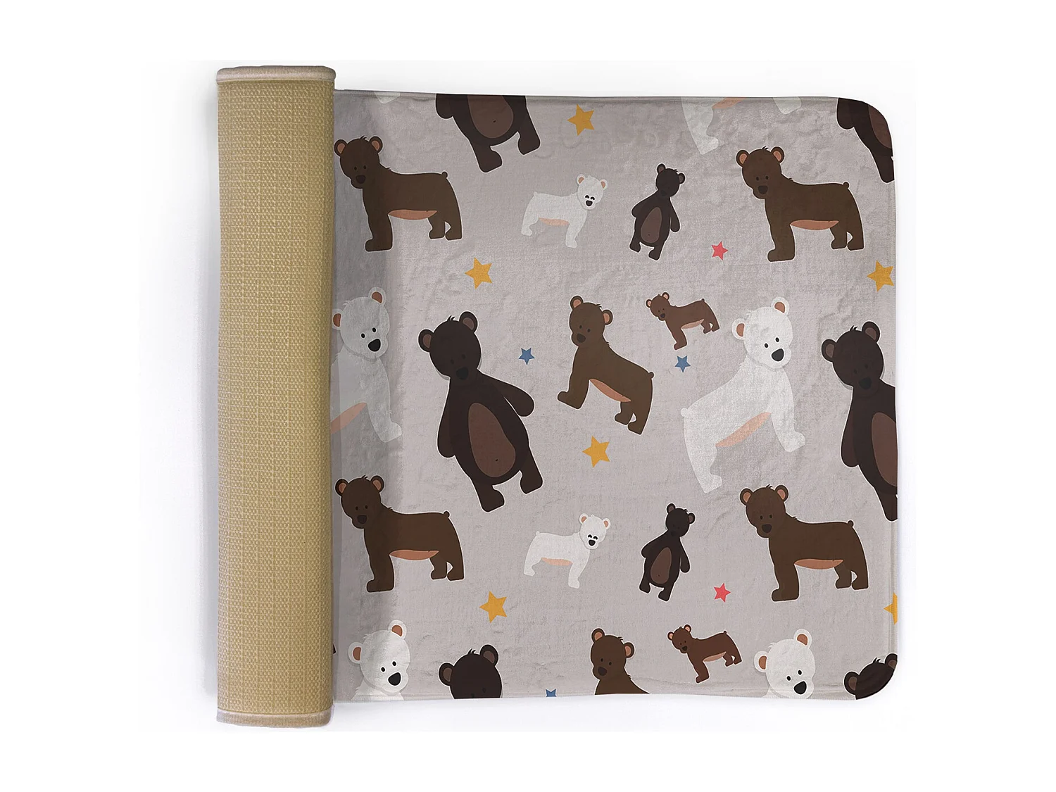 Tapis enfant, 75x45 cm Ours et étoiles Tapis enfant, pour chambre d'enfant