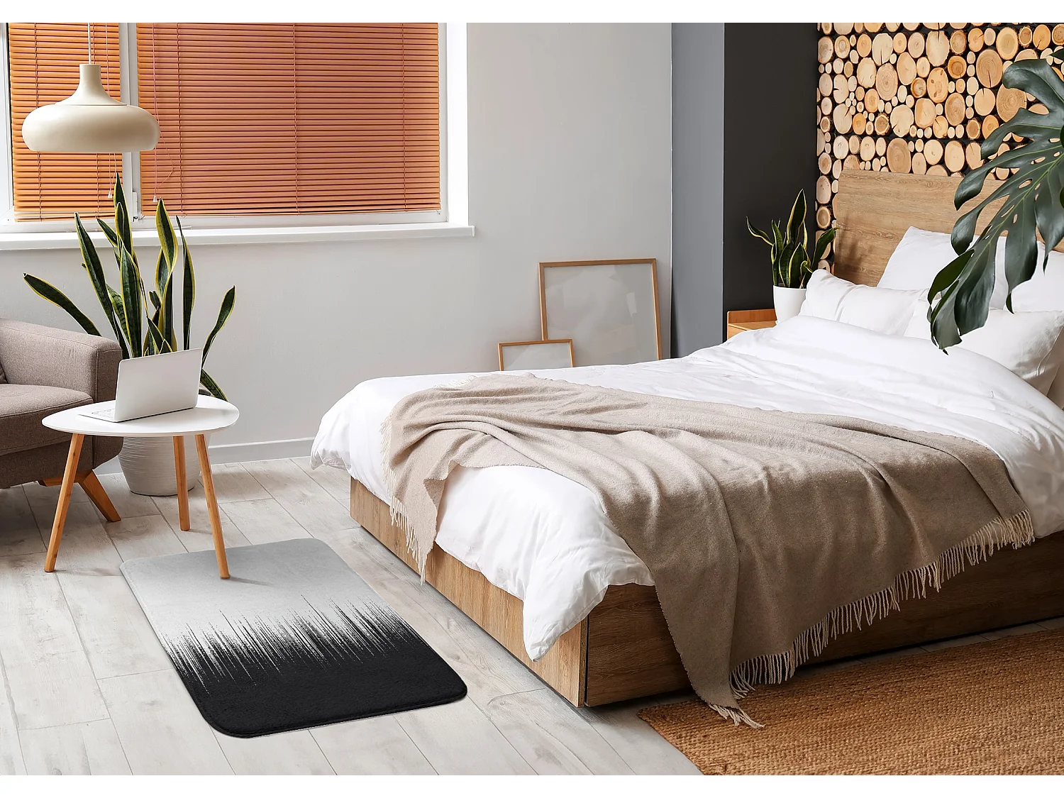 Tapis de chambre, 90x60 cm. Motif abstrait. Tapis tendance pour une chambre ou un salon.