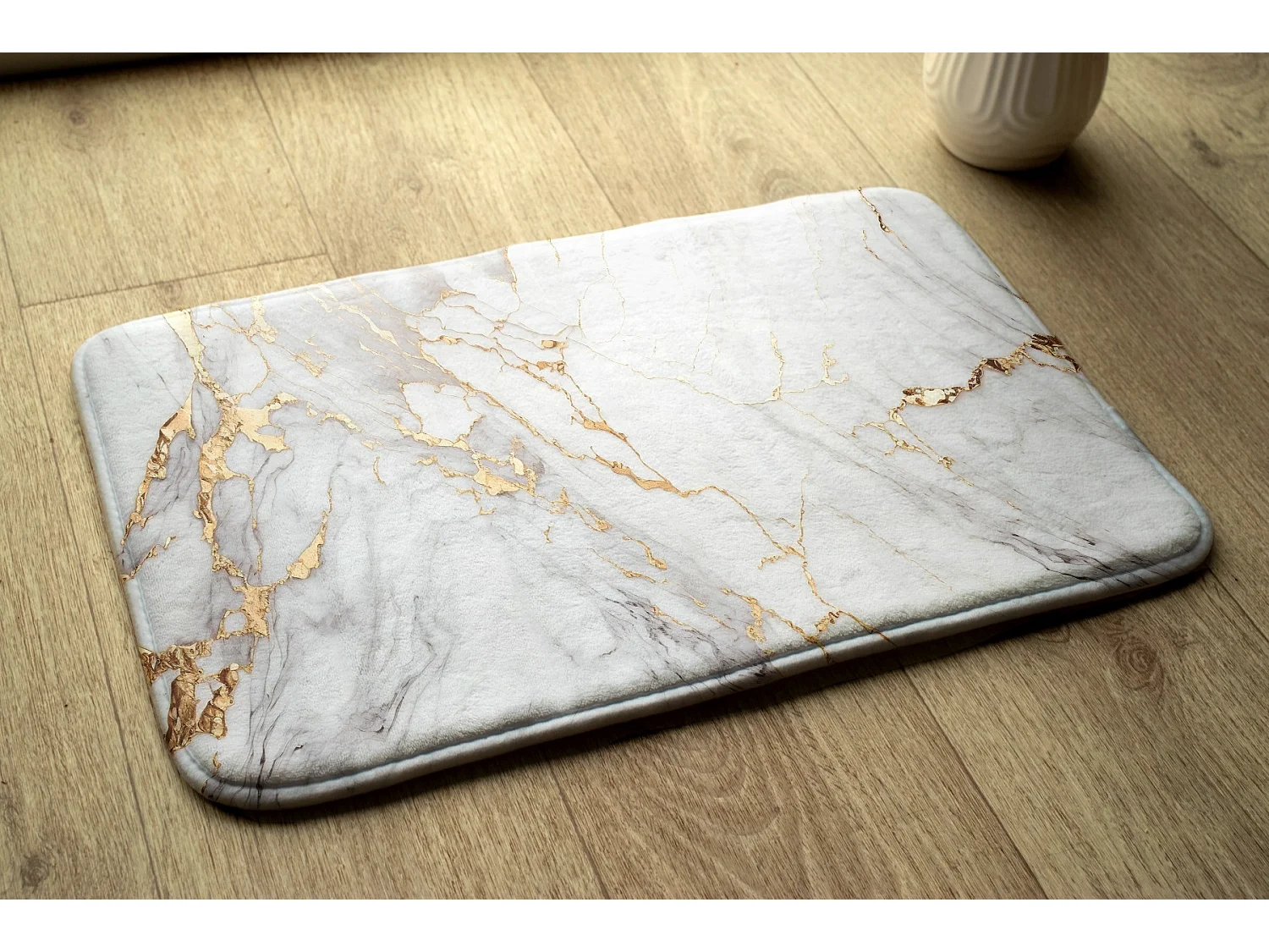 Tapis pour la chambre, 75x45 cm Marbre avec veines Tapis tendance pour la chambre ou le salon.