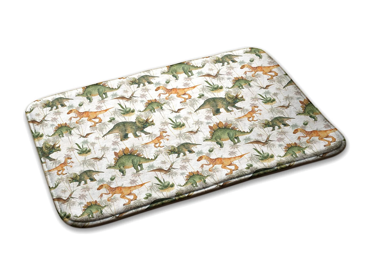 Tapis enfant, 75x45 cm Dinosaures et plantes Tapis enfant, pour chambre d'enfant