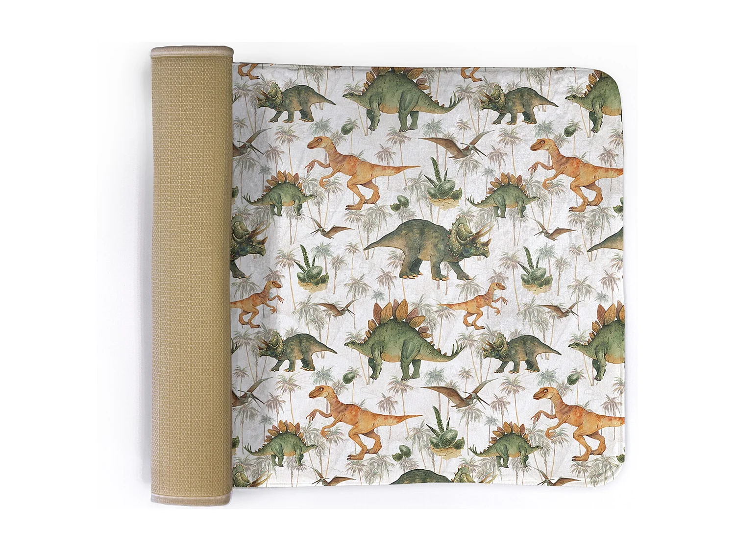 Tapis enfant, 90x60 cm Dinosaures et plantes Tapis enfant, pour chambre d'enfant
