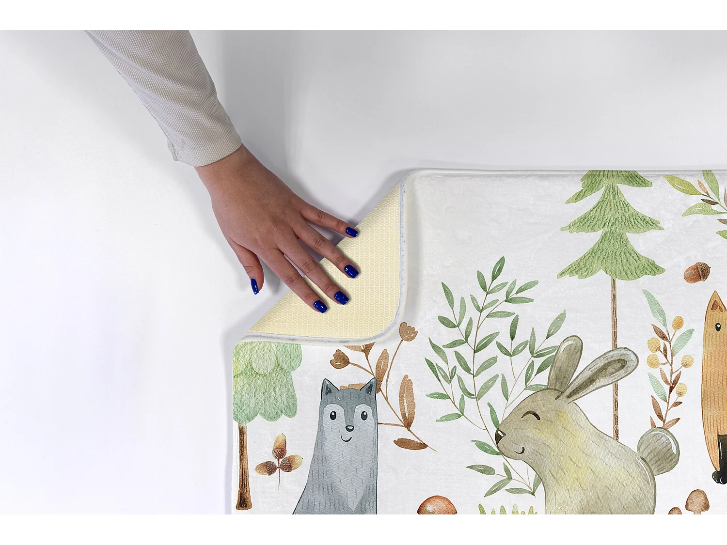 Kinderteppich, 75x45 cm Tiere im Wald Kinderteppich, für ein Kinderzimmer