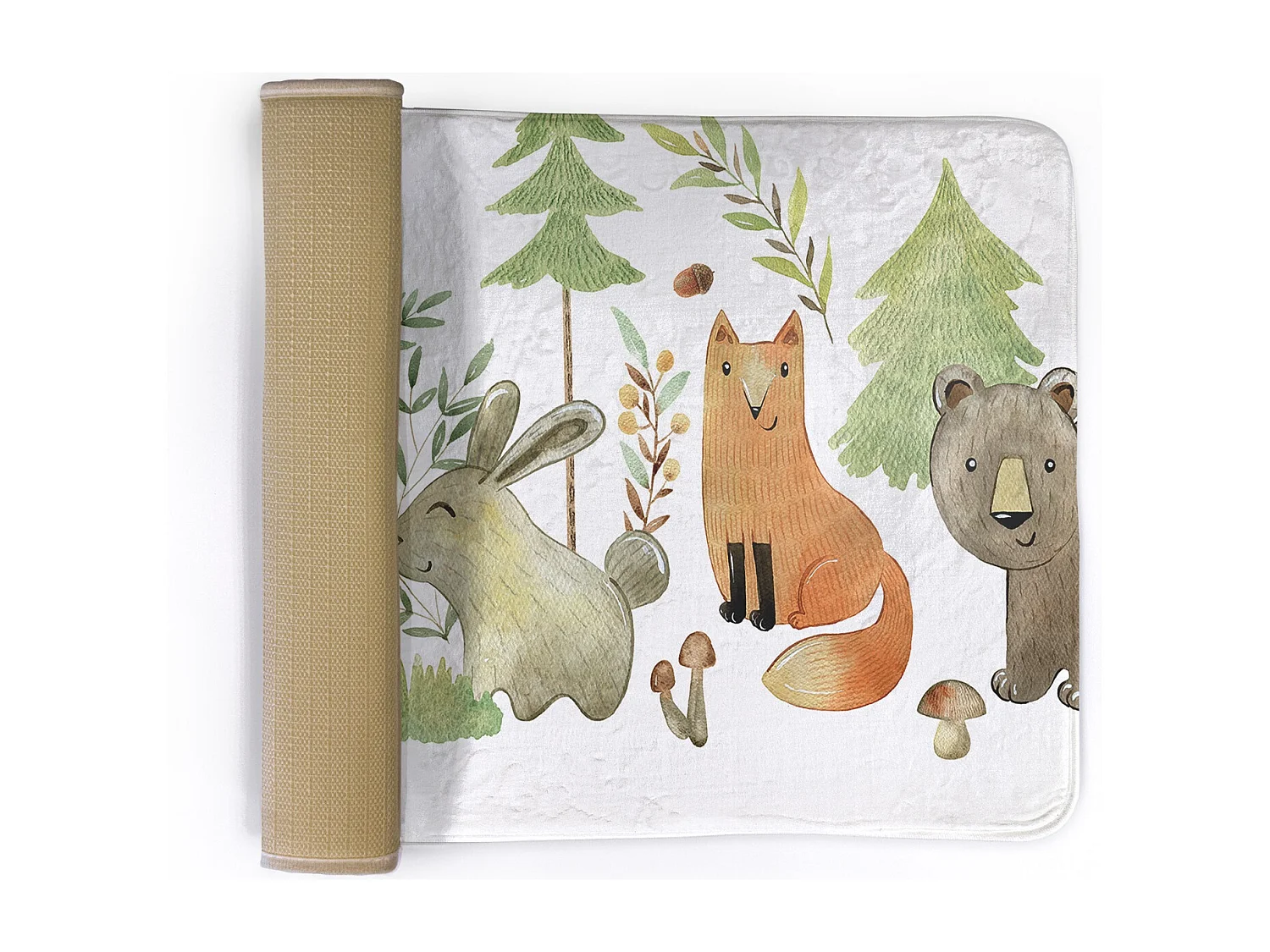Kinderteppich, 75x45 cm Tiere im Wald Kinderteppich, für ein Kinderzimmer