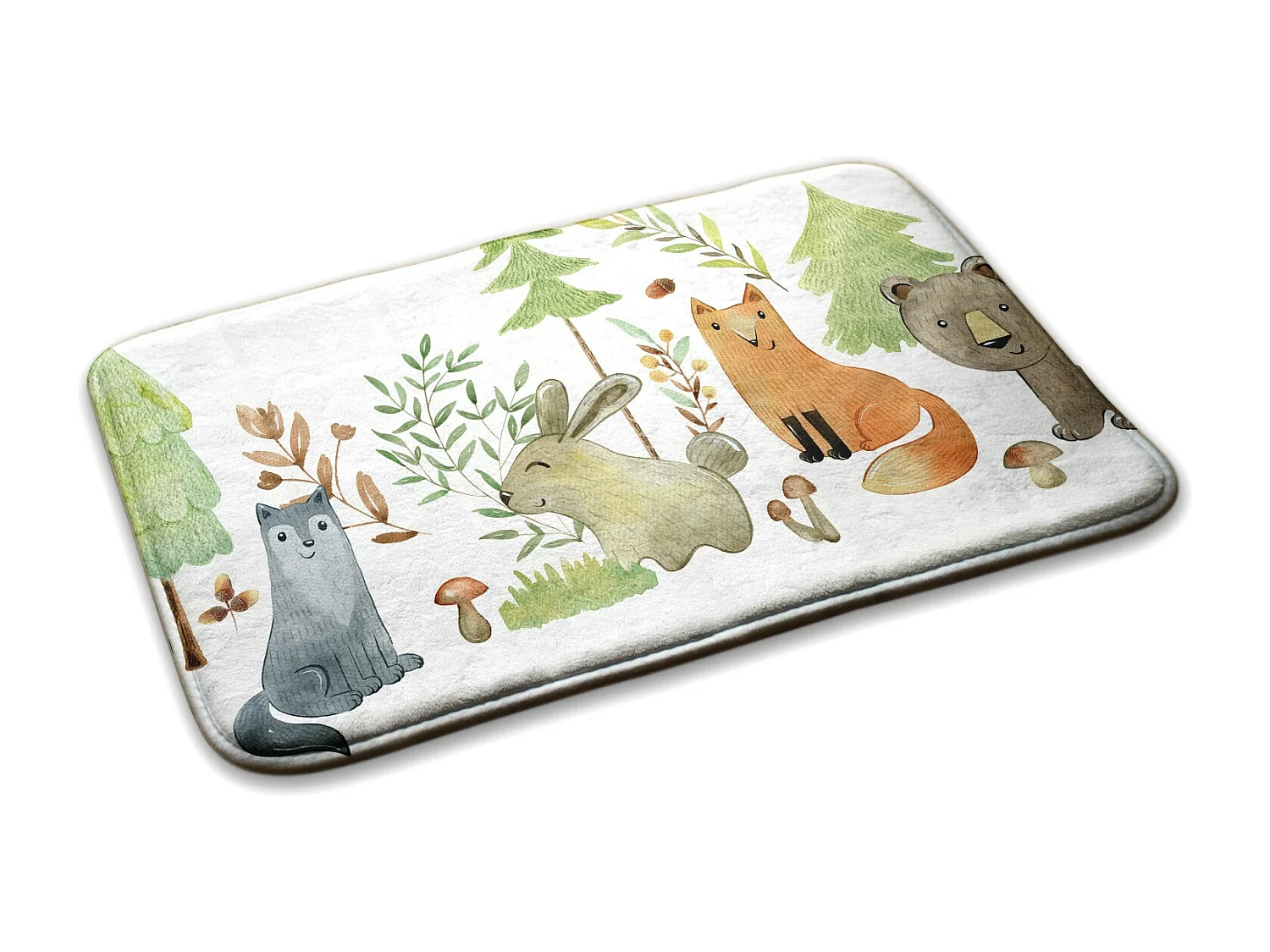 Kinderteppich, 75x45 cm Tiere im Wald Kinderteppich, für ein Kinderzimmer