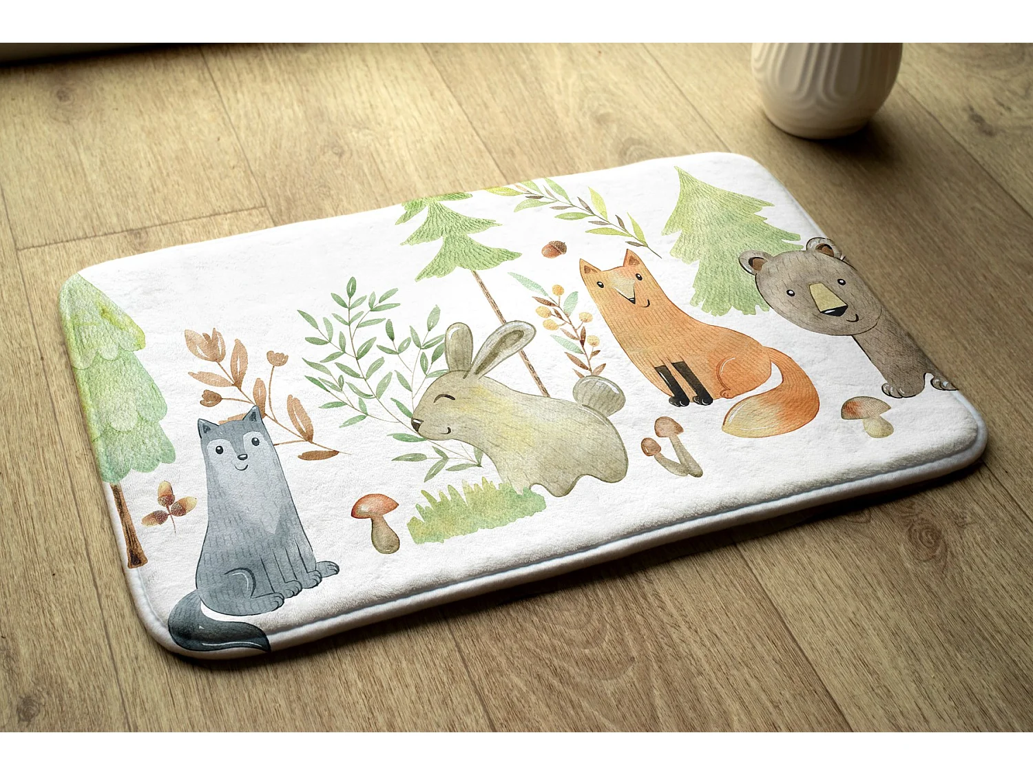 Kinderteppich, 75x45 cm Tiere im Wald Kinderteppich, für ein Kinderzimmer