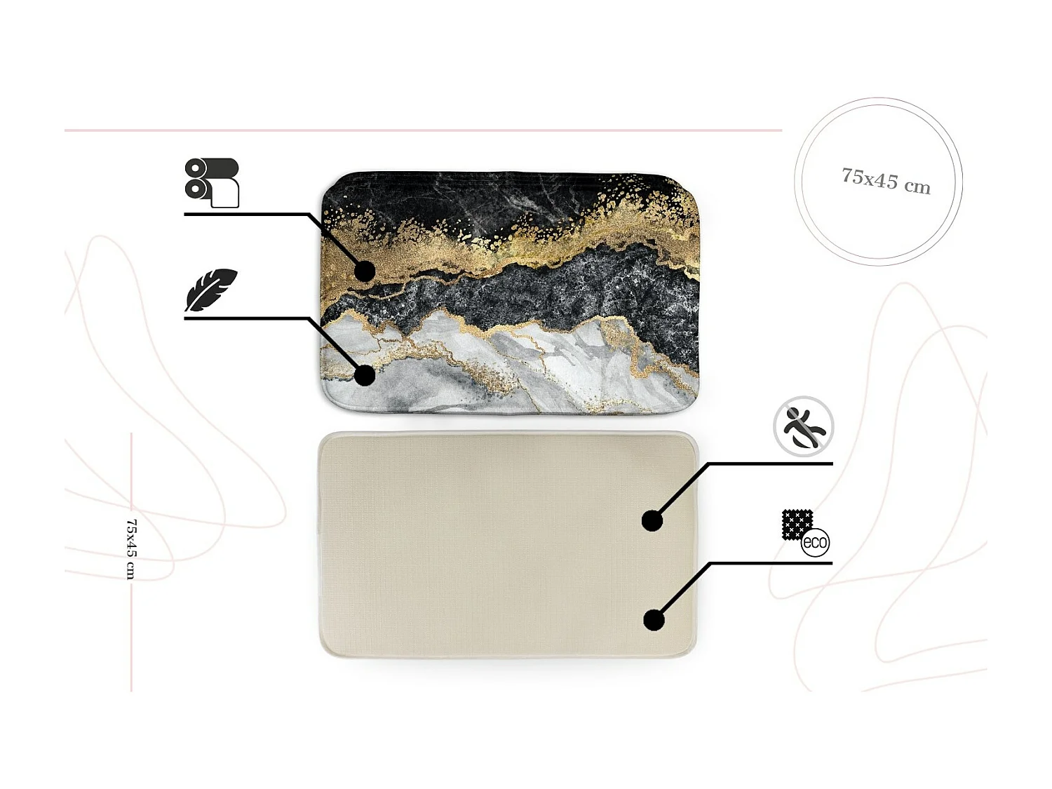 Kinderteppich, 75x45 cm Tiere im Wald Kinderteppich, für ein Kinderzimmer