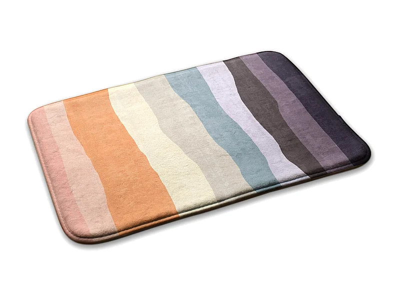 Tapis pour la chambre, 90x60 cm Rayures verticales colorées Tapis tendance pour la chambre ou le salon.