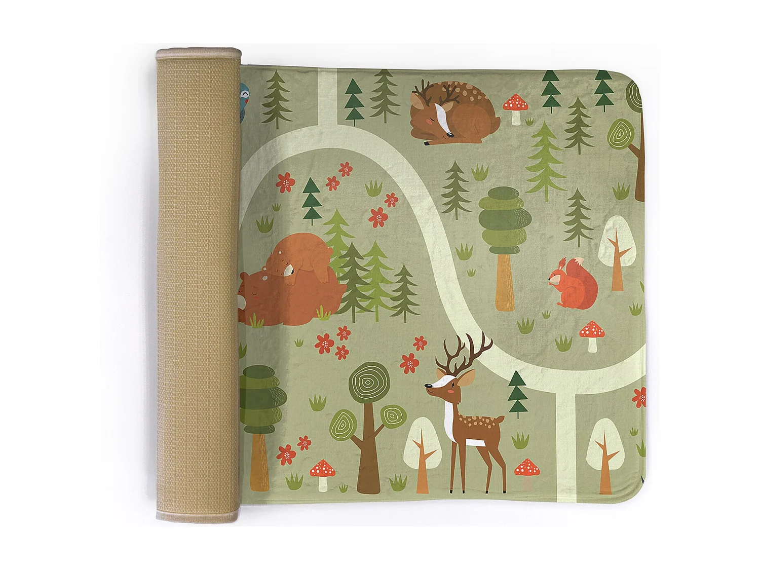 Kinderteppich, 90x60 cm Tiere im Wald Kinderteppich, für ein Kinderzimmer