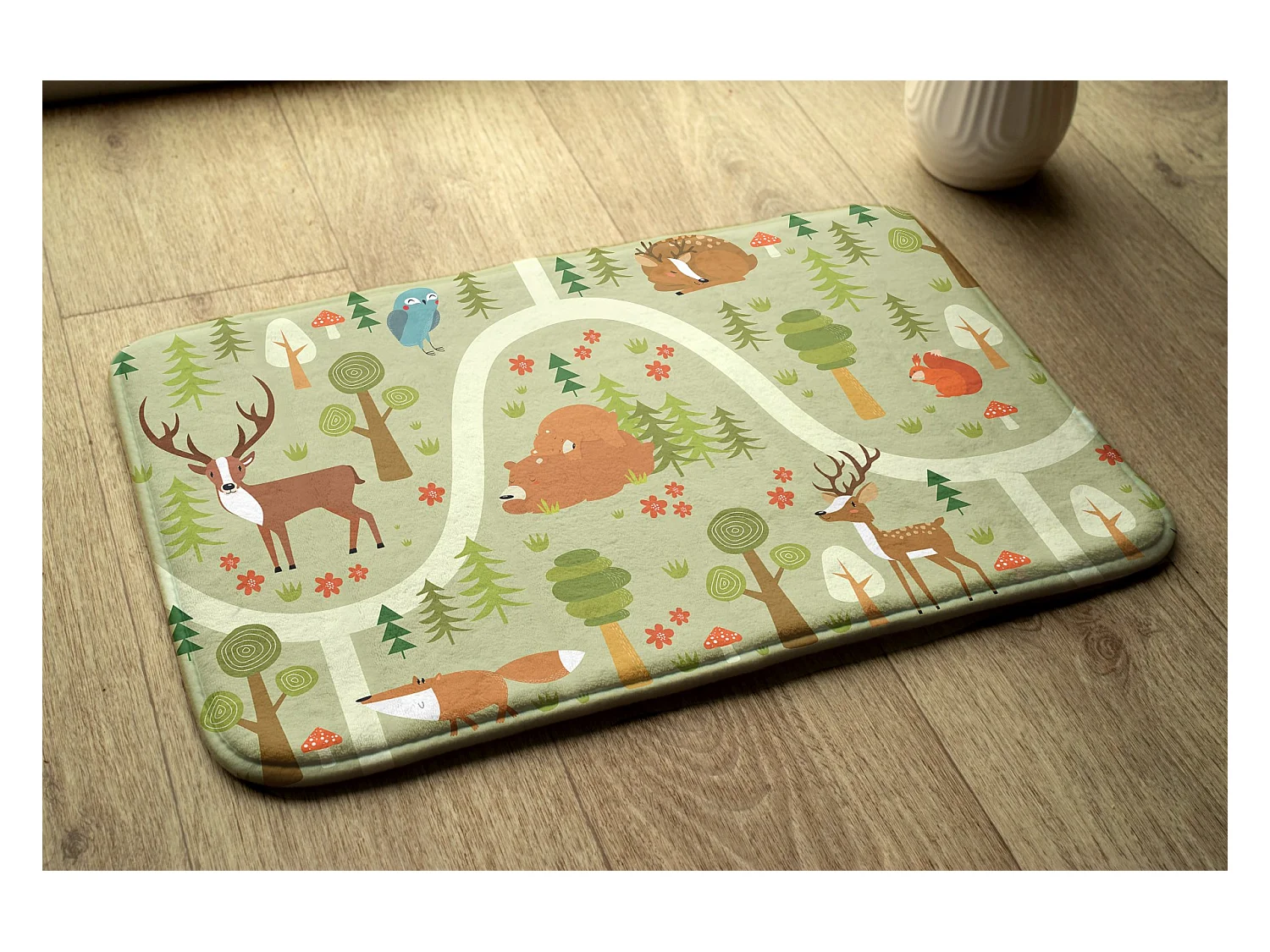 Tappeto per bambini, 90x60 cm Animali nel bosco Tappeto per bambini, per la cameretta dei bambini