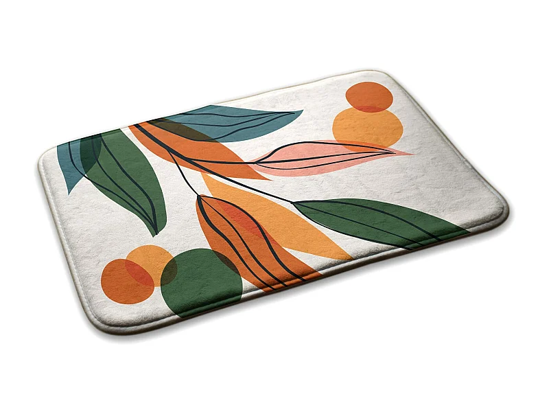 Teppich für das Schlafzimmer, 75x45 cm Abstrakte Blätter Trendiger Teppich für das Schlafzimmer oder Wohnzimmer.
