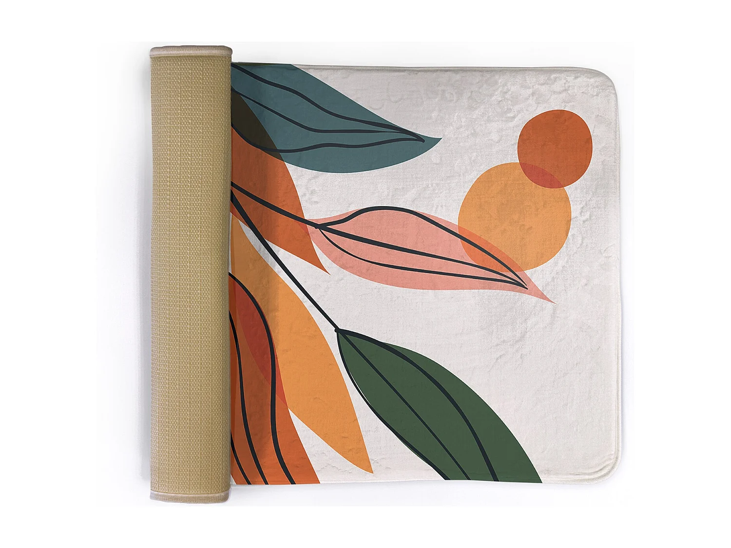 Tapis pour la chambre, 90x60 cm Feuilles abstraites Tapis tendance pour la chambre ou le salon.