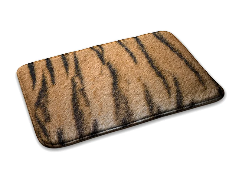 Schlafzimmerteppich, 90 x 60 cm, Tigerfell. Trendiger Teppich für ein Schlafzimmer oder Wohnzimmer.