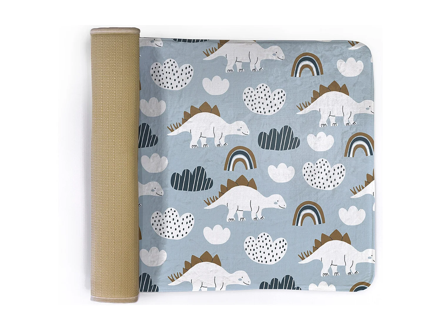 Kindervloerkleed, 75x45 cm Dinosaurussen en wolken Kindervloerkleed, voor de kinderkamer