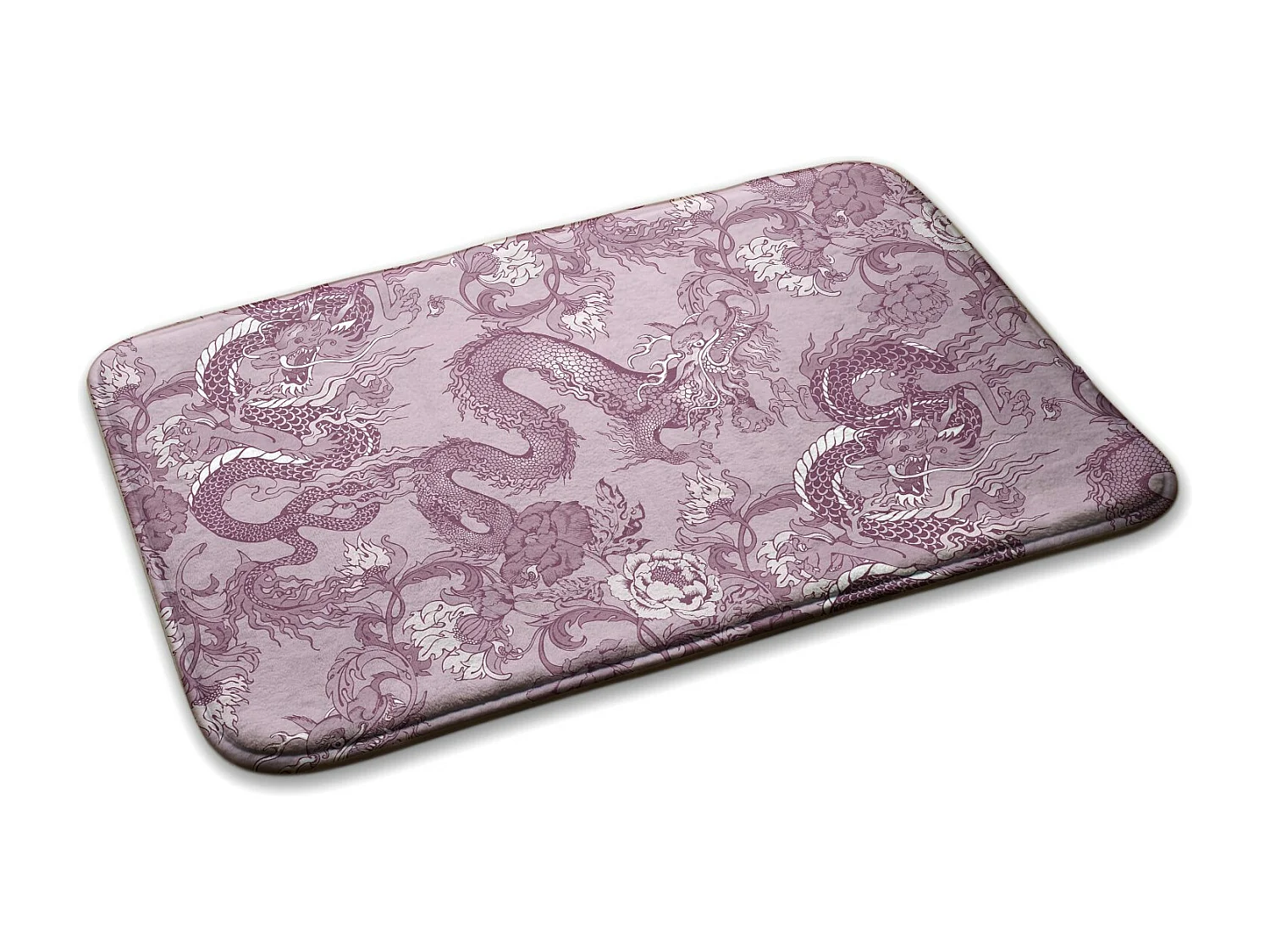 Tapis de chambre, 75x45 cm Dragons et fleurs Tapis tendance pour une chambre ou un salon.