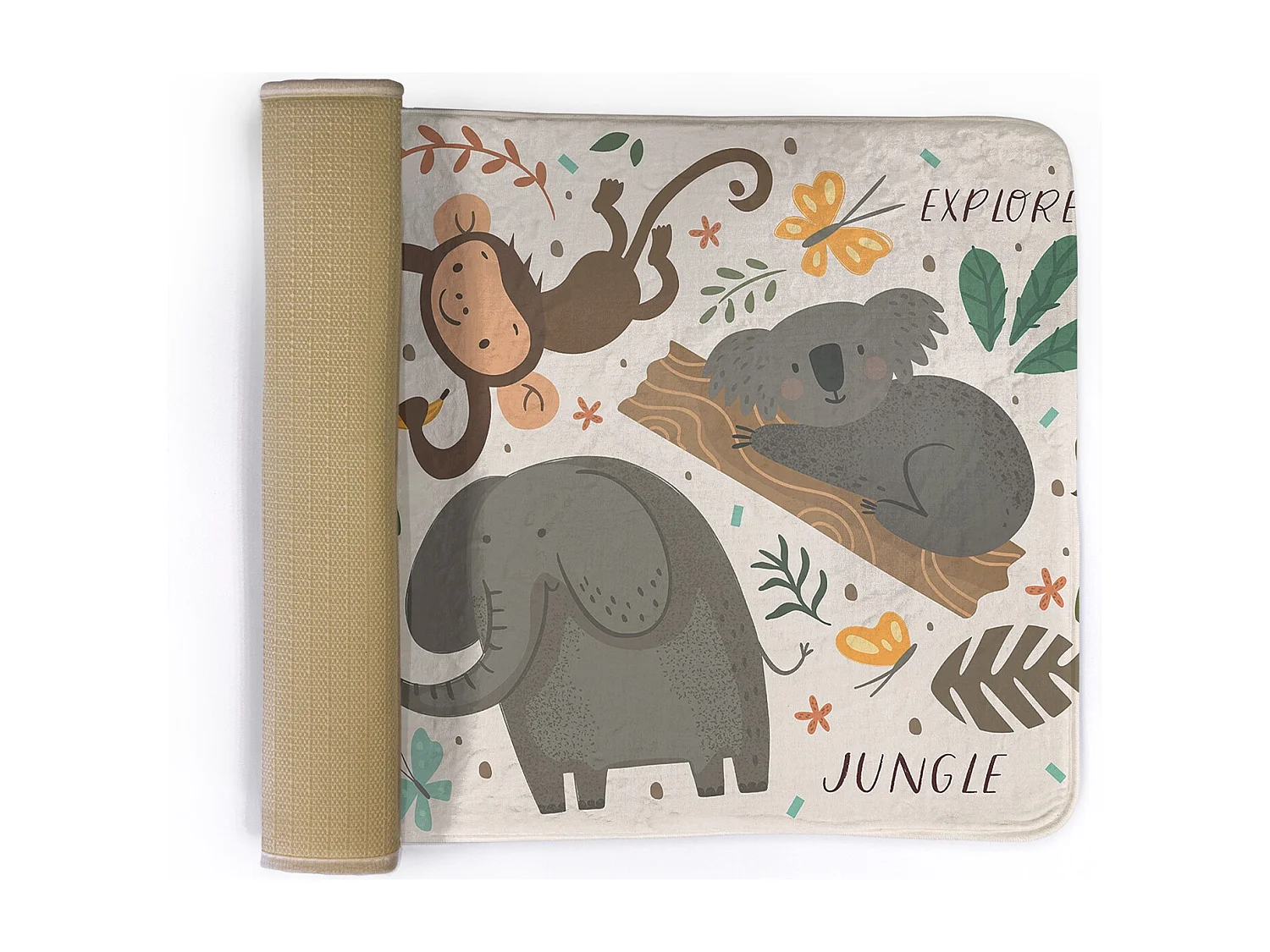 Tapis enfant, 90x60 cm Animaux de la jungle Tapis enfant, pour chambre d'enfant