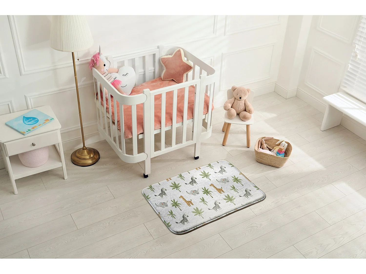 Tapis enfant, 90x60 cm Animaux et plantes Tapis enfant, pour chambre d'enfant