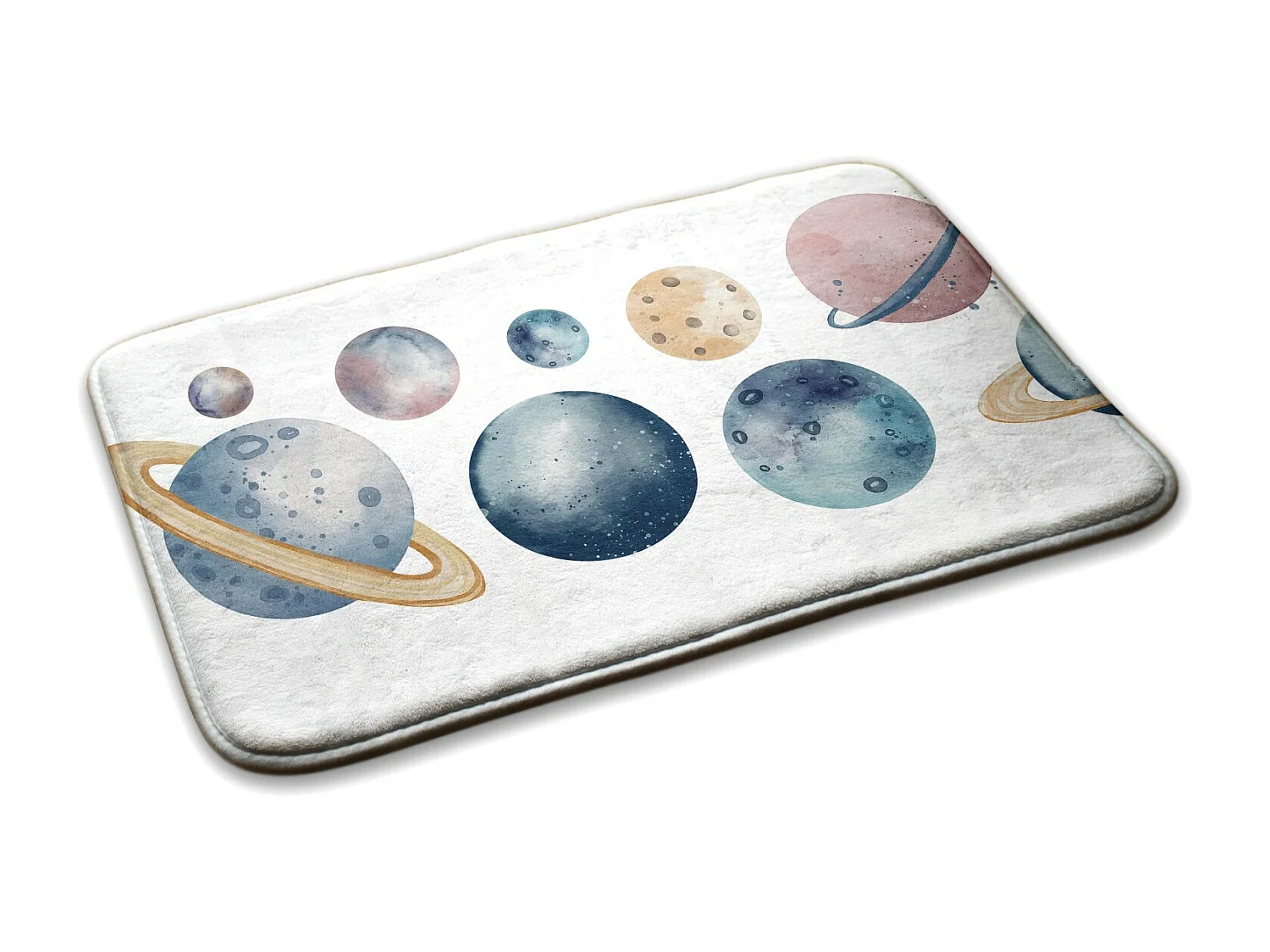 Tapis enfant, 90x60 cm Planètes aquarelles Tapis enfant, pour une chambre d'enfant