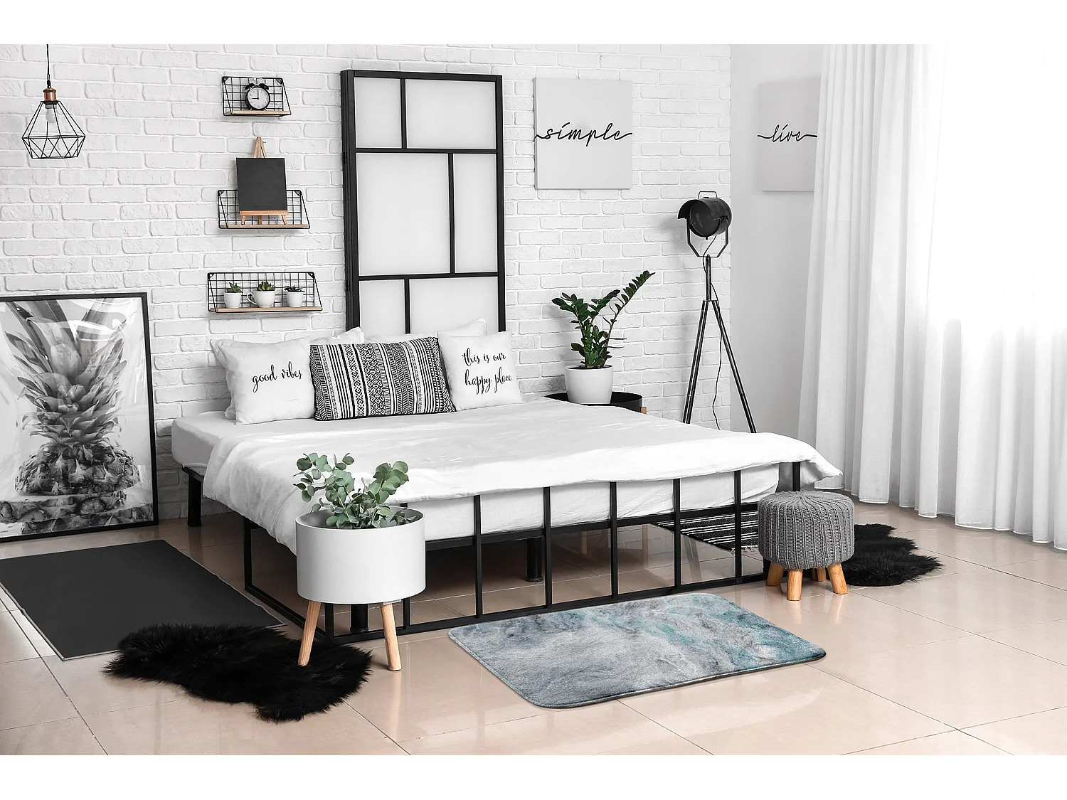 Slaapkamerkleed, 90x60 cm Marmerpatroon Modieus vloerkleed voor een slaapkamer of woonkamer.