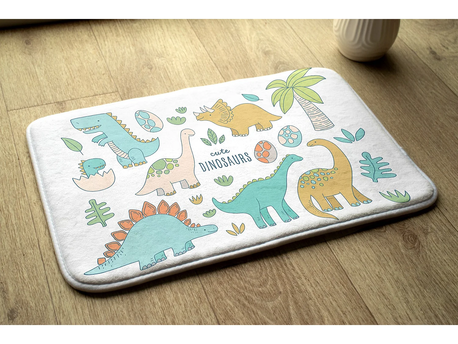 Kindervloerkleed, 90x60 cm Schattige dinosaurussen Kindervloerkleed, voor de kinderkamer