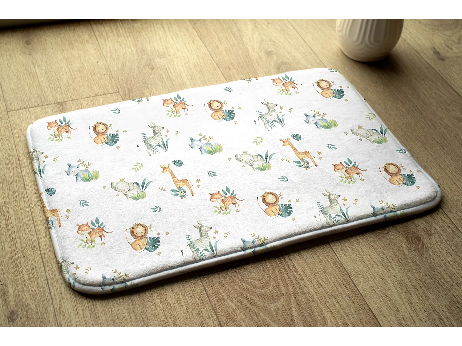 Tapis enfant, 75x45 cm Animaux de la jungle Tapis enfant, pour chambre d'enfant