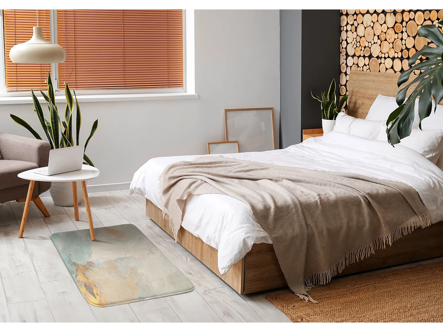 Teppich für das Schlafzimmer, 75x45 cm Abstraktes Bild Modischer Teppich für das Schlafzimmer oder Wohnzimmer.