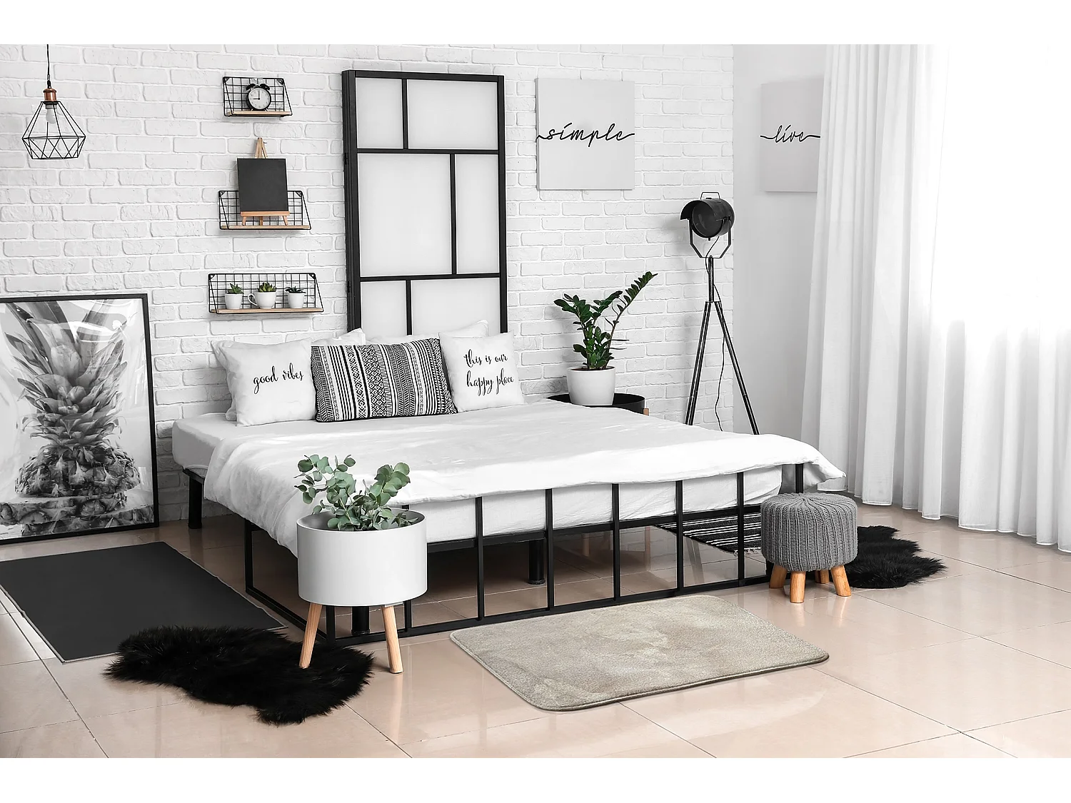 Tapis pour la chambre, 90x60 cm, surface en marbre. Tapis tendance pour la chambre ou le salon.