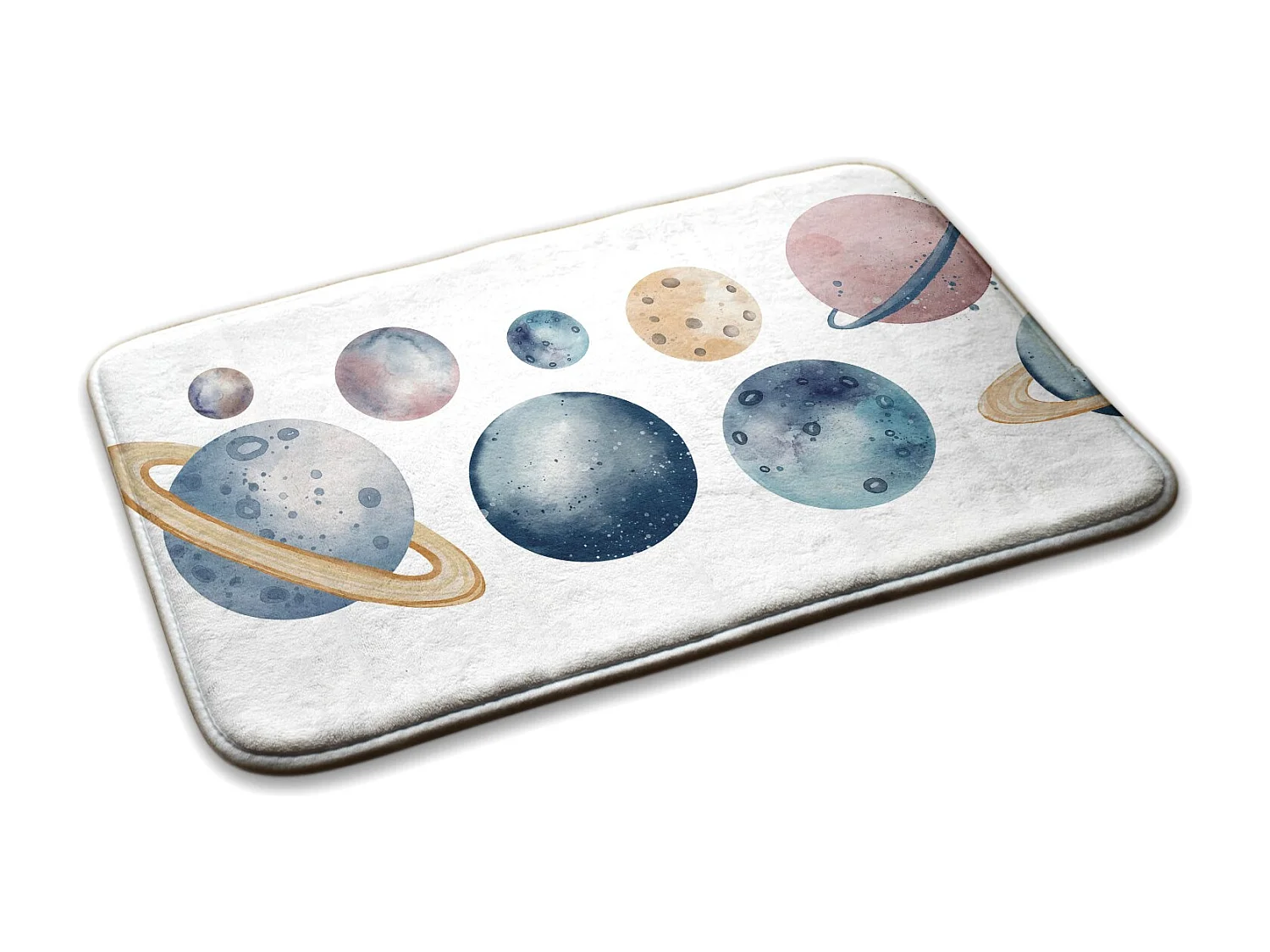 Tapis enfant, 75x45 cm Planètes aquarelles Tapis enfant, pour une chambre d'enfant