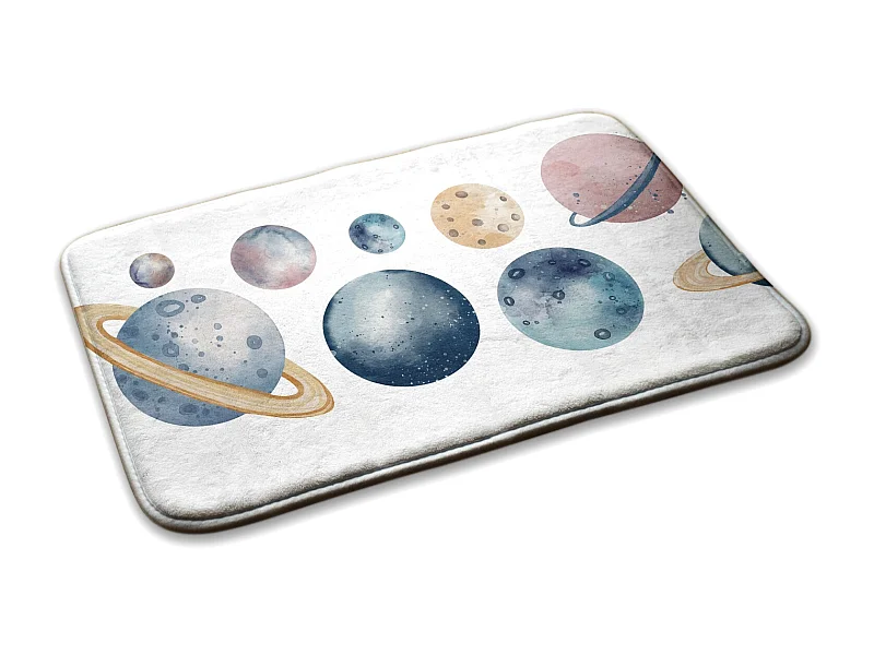 Kinderteppich, 75x45 cm Aquarell-Planeten Kinderteppich, für ein Kinderzimmer