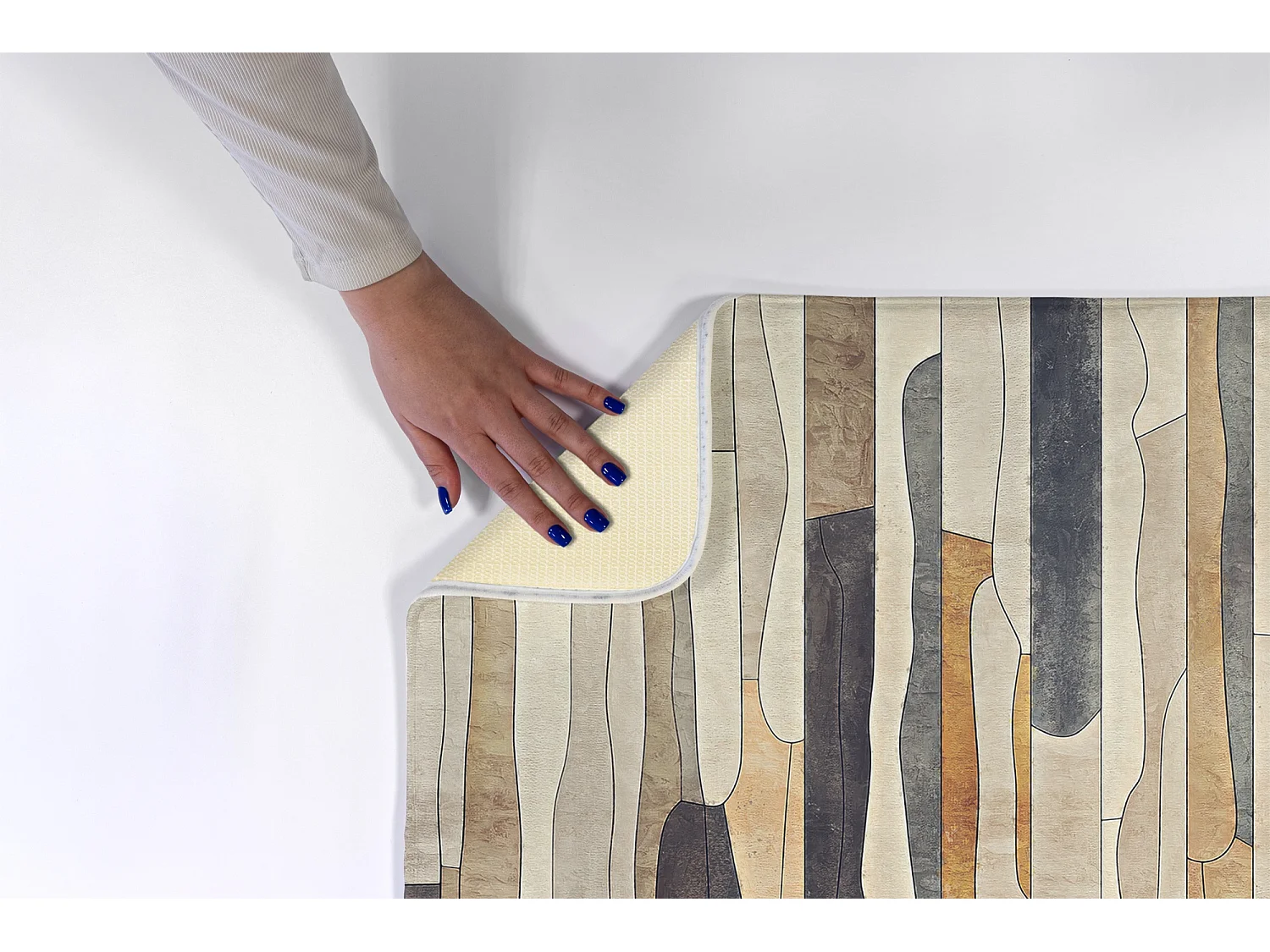 Tapis pour la chambre, 90x60 cm. Motifs abstraits. Tapis tendance pour la chambre ou le salon.