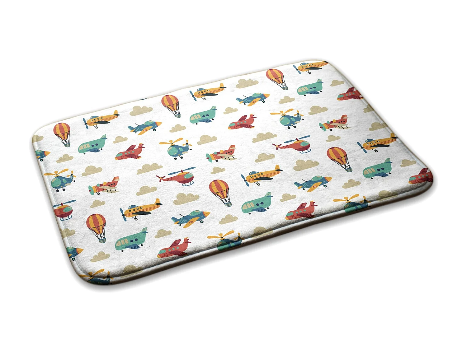 Tapis enfant, 75x45 cm. Avions et ballons Tapis enfant, pour chambre d'enfant.